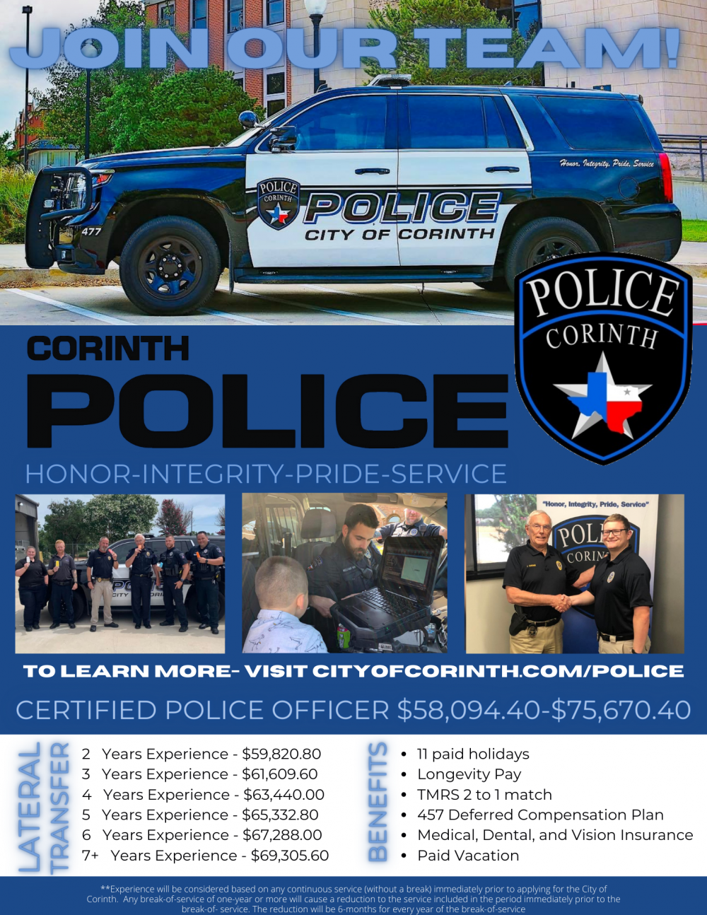 Career Opportunities | City Of Corinth Texas